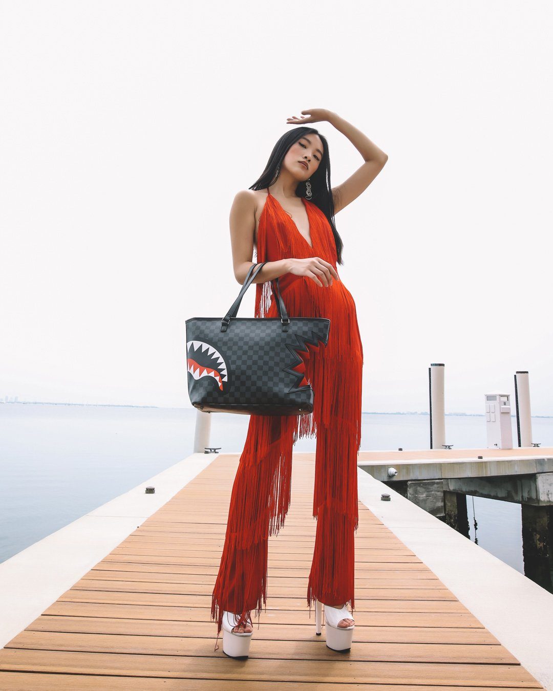 SHARK BITE SHARKS IN PARIS GRAY TOTE